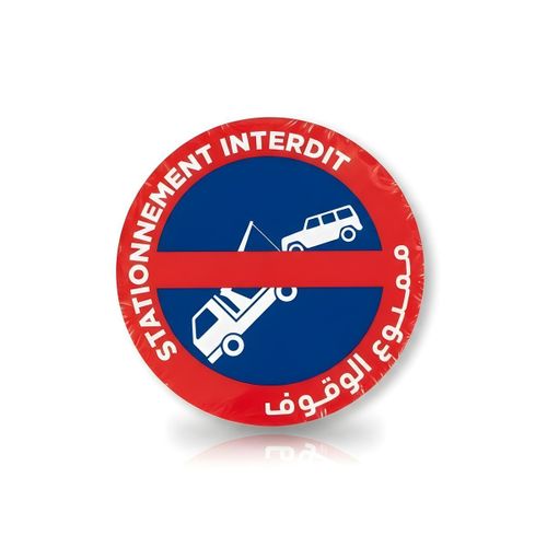 Panneau de Signalisation - Interdiction de Stationnement - Usage Extérieur - Rond D35 Cm