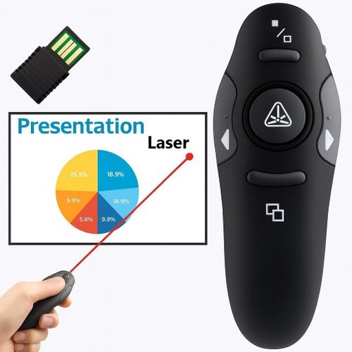 Pointeur Laser Sans Fil 2.4GHz – Télécommande de Présentation USB Plug & Play
