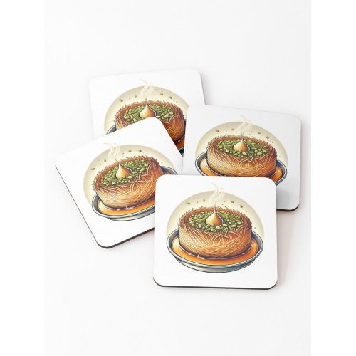 Dessous de verre Kunafa sucré et délicieux verre dessous de plat décoration