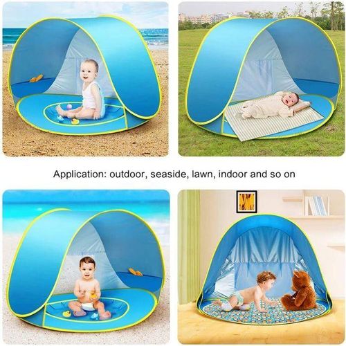 Tente de Jeu Enfant Anti-UV avec Toit Pare-Soleil et Mini Piscine – Pop-Up Portable