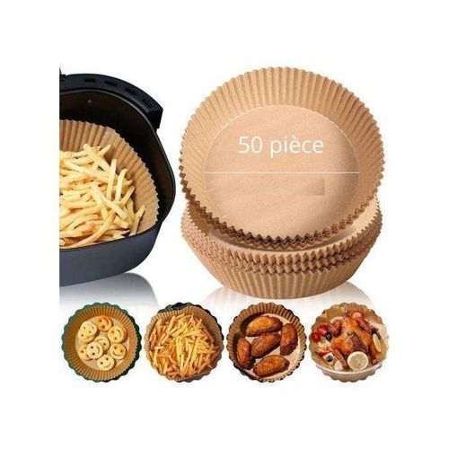 Lot de 50 papiers sulfuriss bruns ronds jetables idal pour friteuse air et cuisson 230 mm x 45 mm