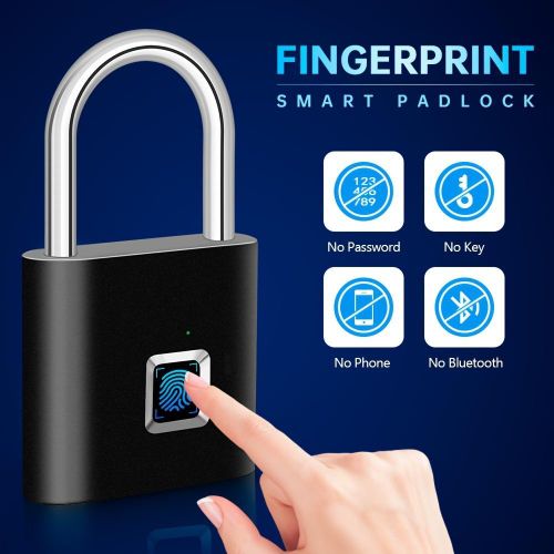 Cadenas Intelligent à Empreinte Digitale Rechargeable USB – Serrure de Sécurité Sans Clé pour Maison, Bureau, Voyage et Rangement