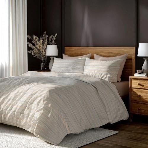 Parure de lit imprimée 100% coton, 160 x 220 cm 1 housse de couette + 1 drap + 1 oreiller