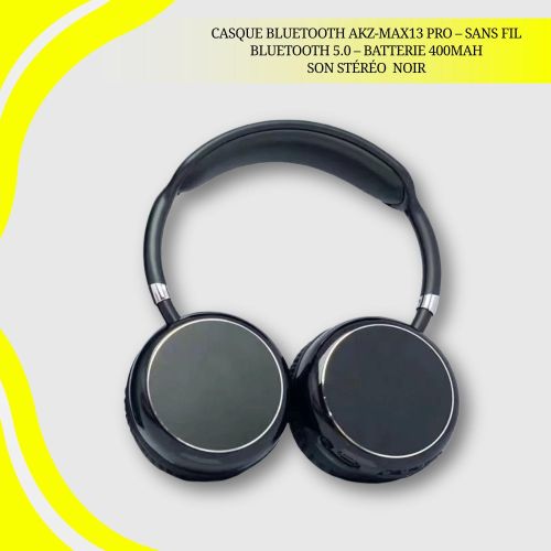 Casque Bluetooth Max13 Pro – Sans Fil – Bluetooth 5.0 – Batterie 400mAh – Son Stéréo – Noir