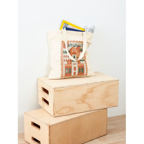 ختم المغرب -حقيبة يد قطن كلاسيكية من المملكة المغربية