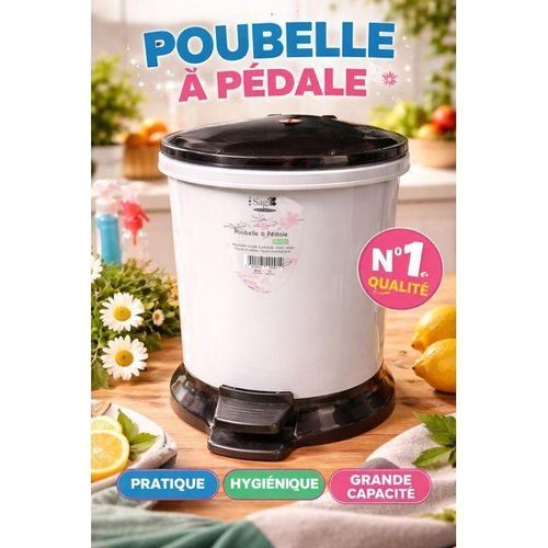 Saga Poubelle à Pédale Élégante Grande Capacité Design Moderne pour Cuisine Salle de Bain et Bureau 5L