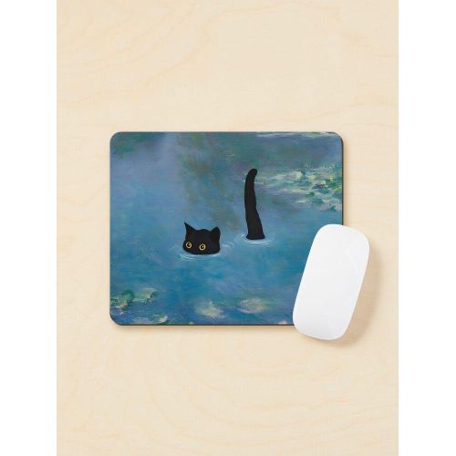 Cat Print Monet Waterlily - Mouse Pad Tapis De Souris