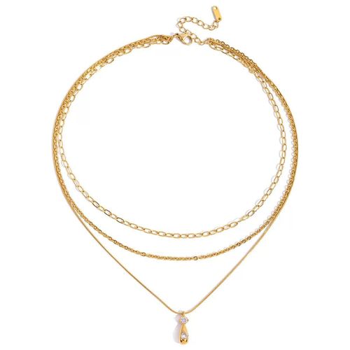 Collier de luxe pour femme doré plaqué or élégant à la mode CGN177