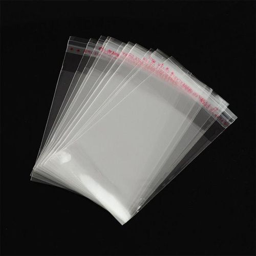 Ensemble de 100 sacs cadeaux transparents avec fermeture auto-adhésive16x7cm