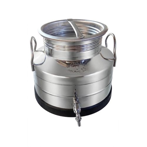 Baril Inox 10 Litres avec Robinet - Bidon Huile d'Olive Inox 18/10 - Made in Italy - Joint Silicone Inclus