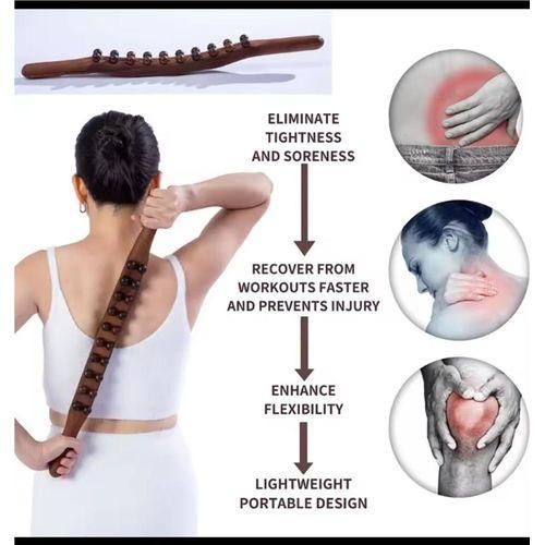 Masseur de drainage lymphatique en bois, bâton de massage portable, outils de drainage lymphatique pour la peau, le soulagement de la douleur, l'abdomen et la silhouette