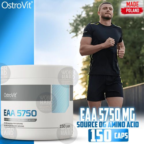 EAA 5750mg L-tryptophane, L-méthionineL-phénylalanine.,L-lysine HCl, et L-valine 150 Capsules Made Poland