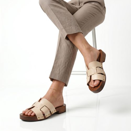 Santal – Sandales Plates en Beige