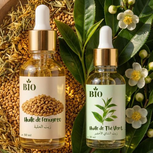 Coffret Huile de fenugrec 50 ml + Huile de the vert 30 ml rituel beauté