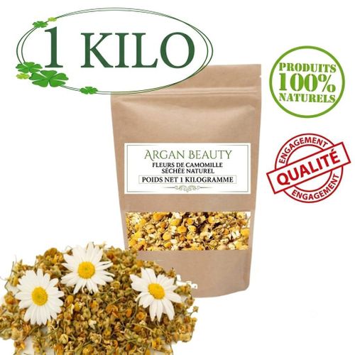 Camomille Séchée Pure - Éclaircissant Capillaire, Soin Apaisant Peau & Tisane - 1 Kg