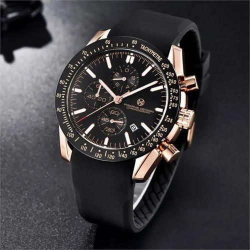 montre chronographe Carbon Fibre Gold ceinture TABA ORIGINAL