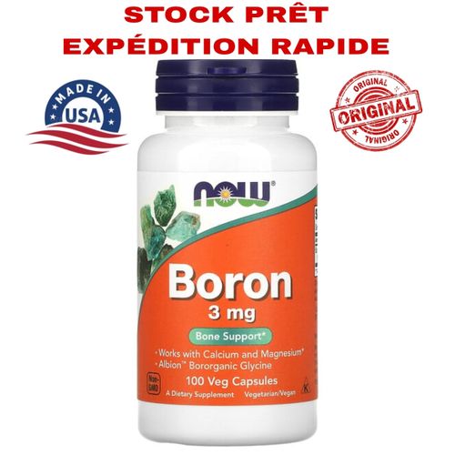 Boron (bore), 3 mg, 100 capsules végétariennes