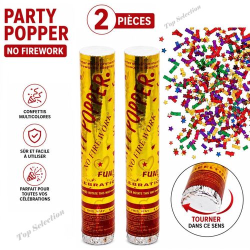 2 Pièces Canon à Confettis Manuel – Idéal pour Mariage, Anniversaire, Fête et Célébration