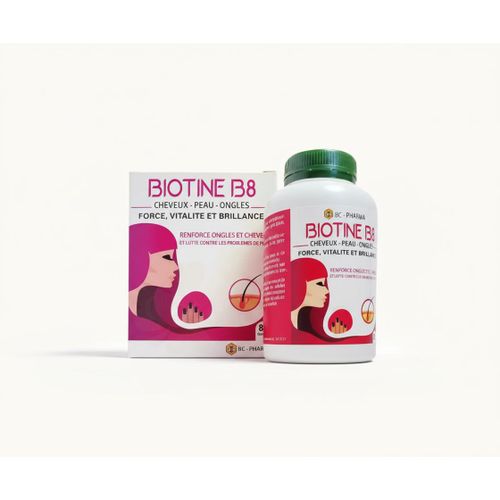 Fortifiant Cheveux, Peau & Ongles - Biotine B8 - Anti-Chute, Force, Vitalité & Brillance - 80 Gélules