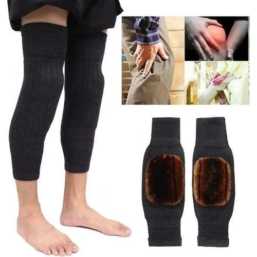 Genouillres dhiver chaudes en laine et polaire manchons thermiques antidrapants haute lasticit soutien genou pour sport et froid protection contre douleurs articulaires tendinite et arthrite