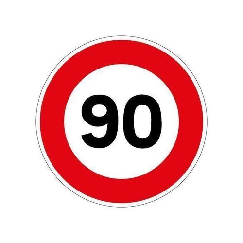 05 X autocollant d'avertissement de voiture, signe de limite de vitesse 90 Km/h 10cmx12cm
