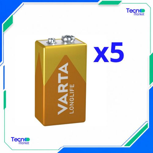 Pack x5 – Piles LONGLIFE E-Block 9V Alcalines 6LP3146 (Type 4122)