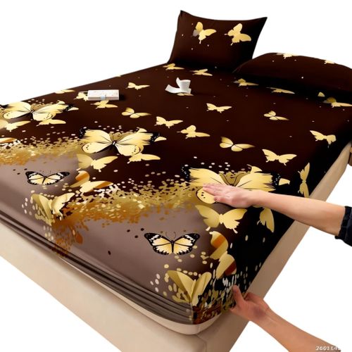 Drap housse de lit Imprimé 200x160cm - Confortable + 2 taie d'oreiller