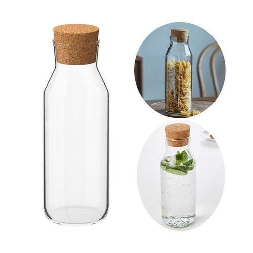 Carafe d'eau + bouchon en liège, Pot de stockage en verre, bouteille de jus