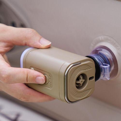 Pompe à Air Électrique Portable 3-en-1 Rechargeable, Gonfleur et Dégonfleur Sans Fil avec Lampe LED pour Camping