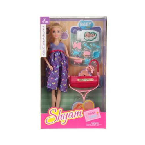 Barbie Field Expecting Mother Model Doll, ensemble de jeu Happy Family pour filles, femmes enceintes, bouton d'or, papa, Ken, épouse, bébé, poussette, accessoires de lit, maisonnette, jouets