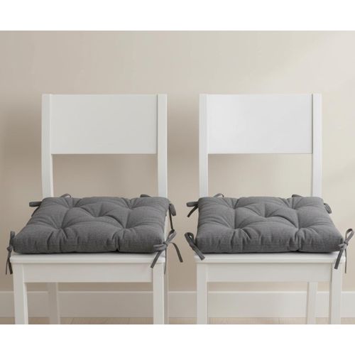 Lot de 2 Coussins de Chaise 40x40 cm Gris Anthracite - Galette de Chaise Intérieure Confortable et Élégante