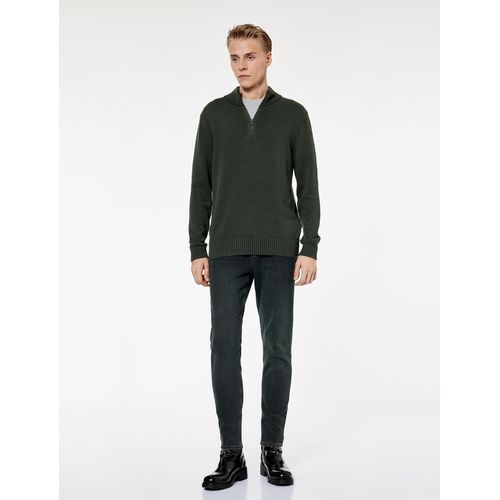 Pull en maille à demi-zip - Kaki