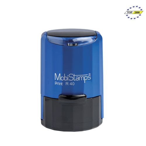 طابع دائري لون أزرق