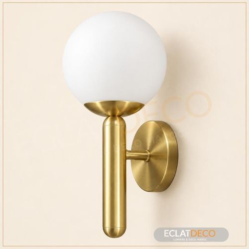 Applique Globe Orbite Dorée + ampoule 3 couleur