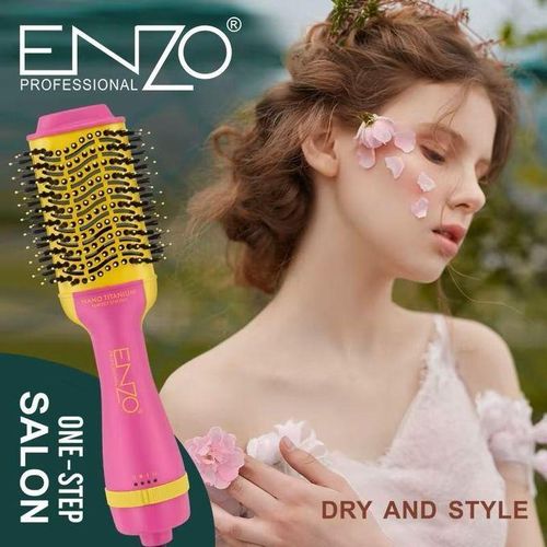 شارك هذا المنتج فرشاة تجفيف الشعر Enzo بقدرة "1000 وات" لجميع أنواع الشعر، مجفف شعر ومصفف 3 في 1 بخطوة واحدة