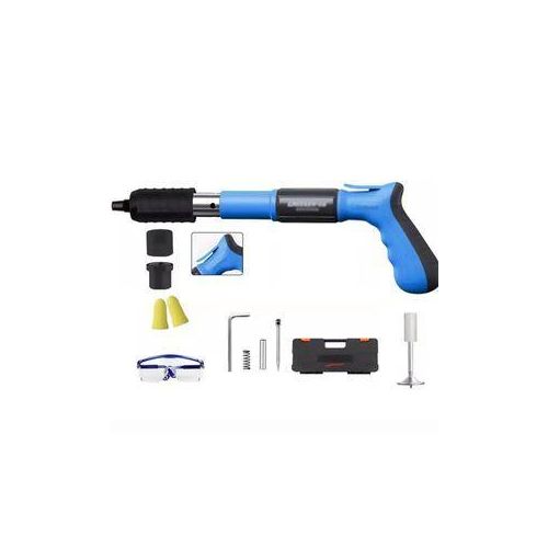 Pistolet rivet avec 20pcs Nails Bote en plastique 5 Engrenages Rglable Double Silencieux Acier Pistolet clous Clou Gun Bton