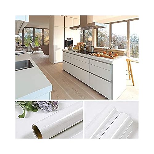 Papier Adhesif pour Meuble Blanc 45cm X 2m Autocollant