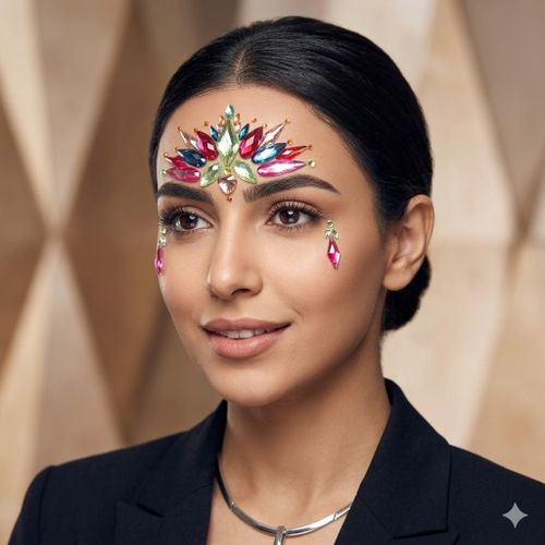 Autocollant de bijoux de visage, bijoux de gemme, maquillage, bijoux de visage