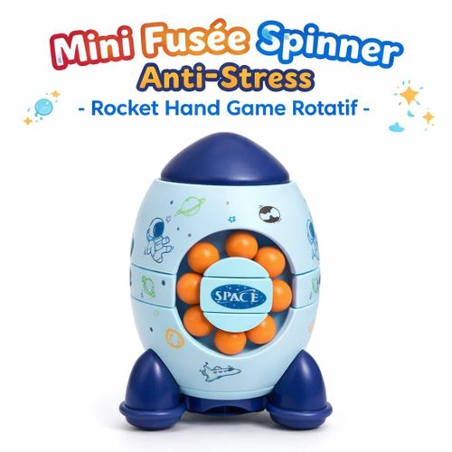 Puzzle Mini Fusée Spinner – Rocket Hand Game Rotatif - Bleu