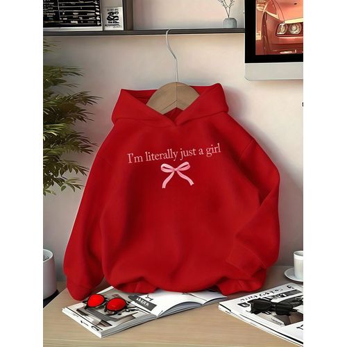 Sweat à capuche imprimé décontracté pour filles