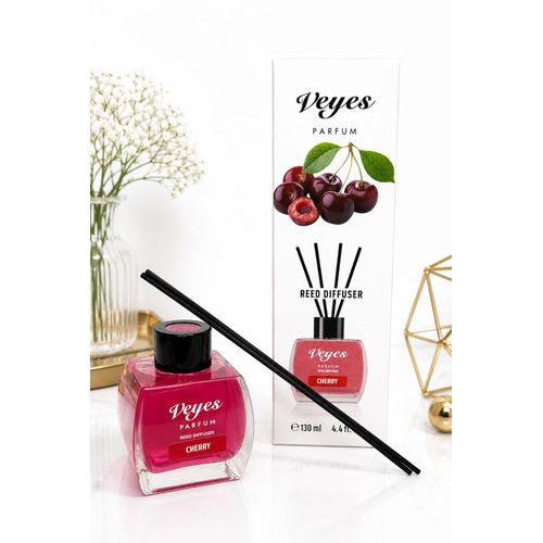 Diffuseur de Parfum à Bâtonnets Cerise 130 ml – Reed Diffuser – Parfum d'Ambiance Longue Durée