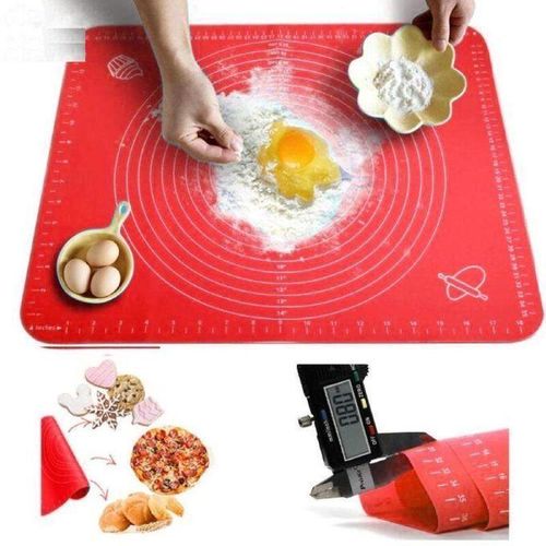 Tapis de cuisson en Silicone anti-dérapant pour rouler la farine, tapis de pâte à pétrir, cuisine, pâtisserie, rouge.