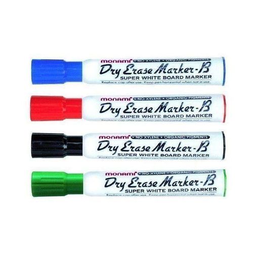 4 Marqueurs pour tableau blanc, 1 bleu, 1 noir, 1 rouge, 1 vert