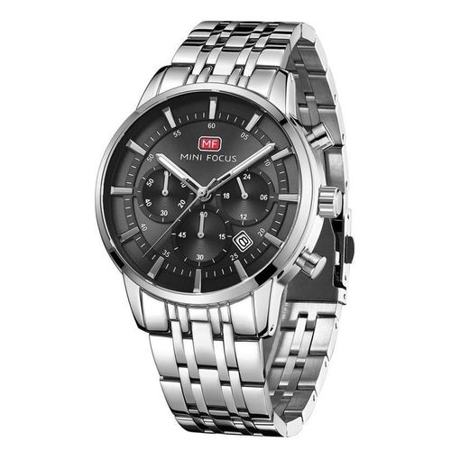 Montre Homme Chronographe Boîtier Fin 9,8 mm Cadran Noir Argenté – Édition Originale