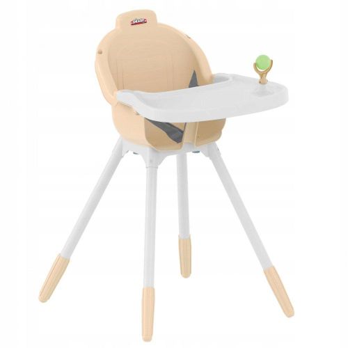Chaise de salle à manger enfant Comfort beige, tablette amovible spacieuse, ceinture de sécurité, montage rapide, poids maximal supporté : 40 kg