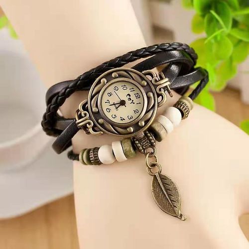 montre bracelet vintage cuir femme
