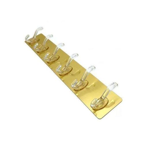 Cintre Doré à Crochets Auto-Adhésifs, 6 Crochets de Rangement