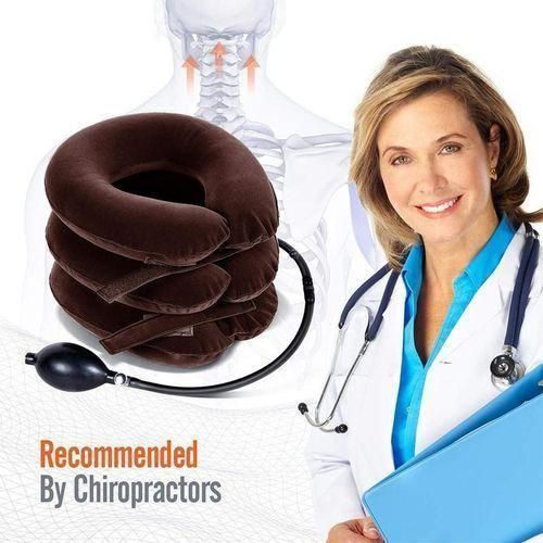 وسادة قابلة للنفخ لتخفيف الآلام لتدليك العلاج بالجر العنقي للرقبة مع ضاغط هواء ووسادة سيارة للسفر