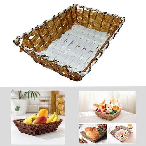 Corbeille rectangulaire en osier tress