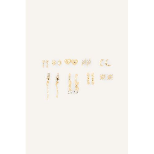 Lot de 9 Boucles d'oreilles dorées pour femme